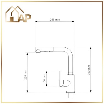 VICA Gold Кухонный смеситель с выдвижным гибким изливом Кухонный смеситель