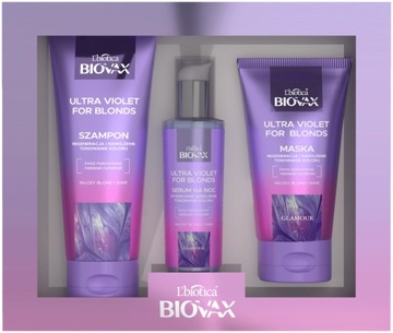 Набор косметики BIOVAX Ultra Violet: Шампунь, сыворотка, маска.