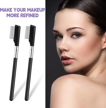 2 металлические щетки для бровей, расческа для ресниц, разделитель ресниц, съемка
