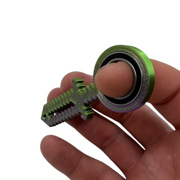 Spinner KEYRAMBIT TIKTOK BRELOK DO KLUCZY MIECZ MINECRAFT KOLOR greenfiolet
