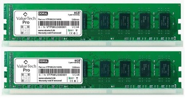 Komputerowa Pamięć RAM 16GB 2x8GB DDR3L PC3L DIMM 1600MHz 12800S 1,35V