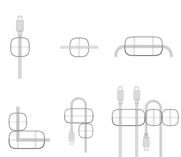 3 шт. КАБЕЛЬНЫЙ ОРГАНАЙЗЕР ДЕРЖАТЕЛЬ КРЮК-КЛИП ЛЕНТА