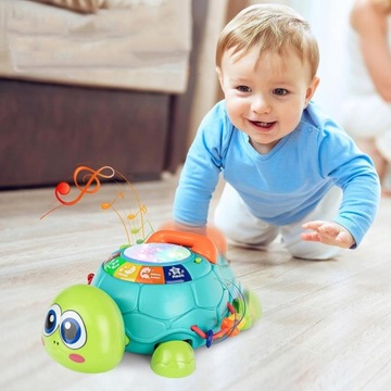 ОБРАЗОВАТЕЛЬНАЯ ЧЕРЕПАХА СВЕТОДИОДНАЯ ИНТЕРАКТИВНАЯ ИГРУШКА МУЗЫКАЛЬНЫЕ МЕЛОДИИ ТЕЛЕФОН ЦИФРЫ 6в1