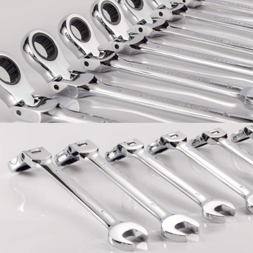 КЛЮЧИ С ТРЕЩОТКОЙ, 8-19ММ, 12 шт., НАБОР КЛЮЧЕЙ