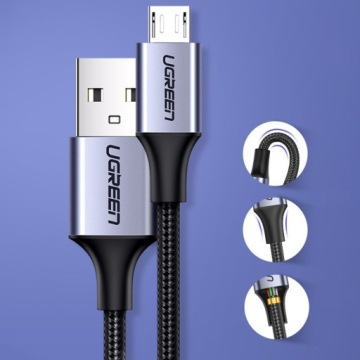 Кабель Ugreen USB-A - micro USB, 1 м, 2,4A QC 3.0