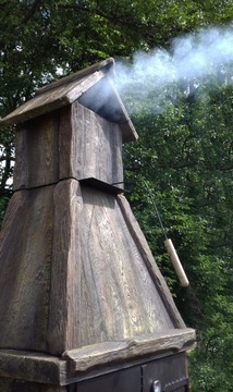 Бетонная садовая коптильня, большой гриль и коптильня Зевс, садовые коптильни