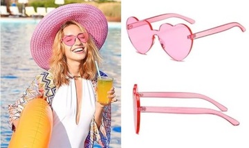СОЛНЦЕЗАЩИТНЫЕ ОЧКИ ЖЕНСКИЕ СЕРДЦЕ, ПРОЗРАЧНЫЕ, BRIDGE'S PINK