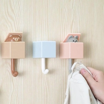 Крючки самоклеящиеся Крючок Cartoon Animal Key для пальто А-розовый