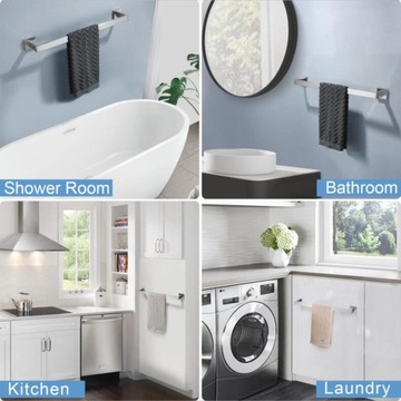 Многофункциональная компактная вешалка для полотенец Solid 40 см, матовое серебро