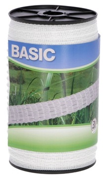 TAŚMA BASIC PASTUCH DLA KONI 200 MB / 10 MM BIAŁA
