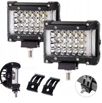 ZESTAW 2x MOCNA LAMPA ROBOCZA 150W 34 LED 11cm ledbar HALOGEN 12V 24V