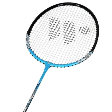 WISH Набор из 2 ракеток для бадминтона в футляре + 3 волана с перьями + сетка