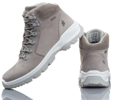 BUTY DAMSKIE 4F TREKKINGOWE SZARE ZIMOWE R-41