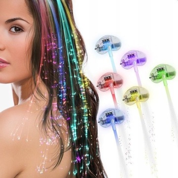 ŚWIECĄCE WŁOSY SPINKA LED migająca_bal tańce party