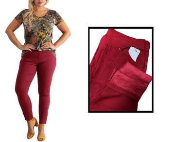 sPODNIE jEANS tregginsy COTTON DUŻE bordo 556 7XL