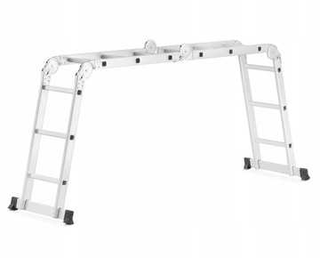 Складная шарнирно-сочлененная алюминиевая лестница 4х3 + ТЕЛЕЖКА