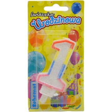 001381 ŚWIECZKA URODZINOWA CYFERKA 1