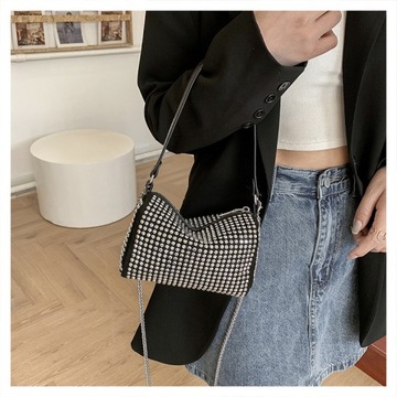 Torebka z Rączką i Odpinanym Paskiem z Cyrkoniami