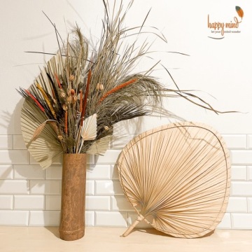 Веер из пальмовых листьев - 35 см - натуральный