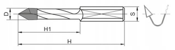 Сквозное сверло D=10x50/S=10/H=70