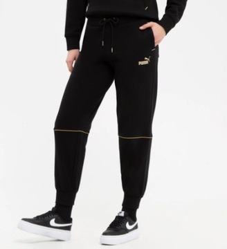 Damskie spodnie dresowe sportowe z wysokim stanem Puma Power Deco Glam r. L