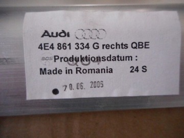 РОЛЛЕТНИЦА ДВЕРИ ЗАДНЯЯ ЛЕВАЯ AUDI A8 D3 LONG 4E4861333G
