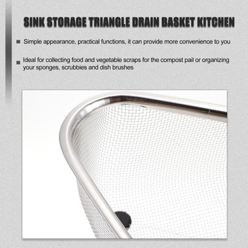 Угловой сито для мойки с металлической корзиной