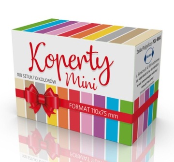 KOPERTY MINI KOLOROWE 100 SZTUK 10 KOLORÓW małe