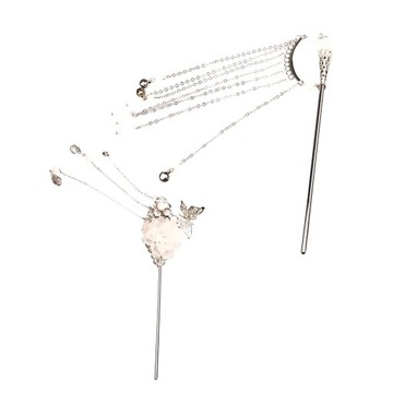 2pcs Women Metal Long Tassel Hair