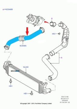 TRUBKA WAZ TURBO INTERCOOLER FORD S-MAX 2.0 TDCI