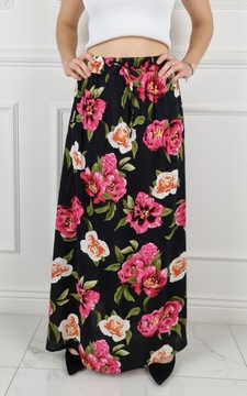 DAMSKA SPÓDNICA MAXI DO KOSTEK W KWIATY - KOLORY