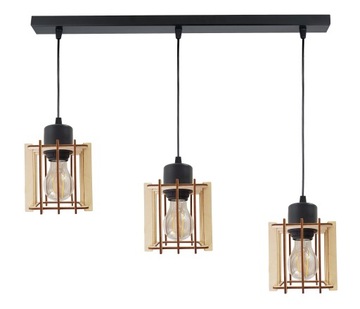 LAMPA WISZĄCA ZWIS żyrandol sufitowa LOFT Drewno 3