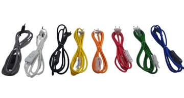 Kabel w oplocie z wtyczką i przełącznikiem 2x0,75