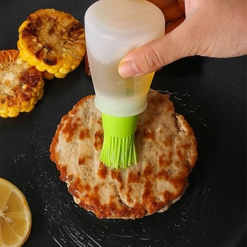 СИЛИКОНОВАЯ ЩЕТКА С КОНТЕЙНЕРОМ И ДОЗАТОРОМ МАСЛА ДЛЯ МЯСА НА ГРИЛЬ 60мл