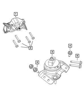 ULOŽENÍ LEVÝ DRŽÁKY MOTORU WRANGLER 392 JL 6.4 SRT 68483929AC