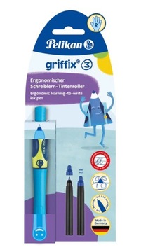 Pióro Pelikan Griffix kulkowe Neon Fresh Blue Prawe