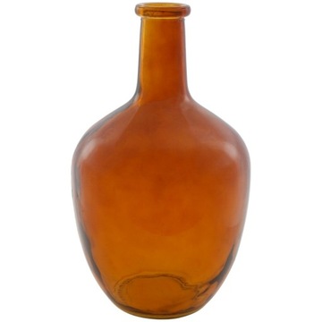 SZKLANY DUŻY WAZON BUTELKA HANDMADE BURSZTYNOWY