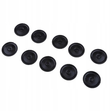 10 полнодиапазонных круглых динамиков мощностью 0,5 Вт и сопротивлением 8 Ом.