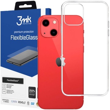ZESTAW PLECKI 3MK ETUI CLEAR CASE + SZKŁO HYBRYDOWE NA EKRAN DO IPHONE 13