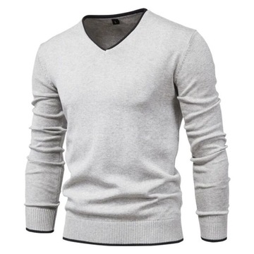 2022 New 100% Cotton Pullover V-Neck Men'S Swea