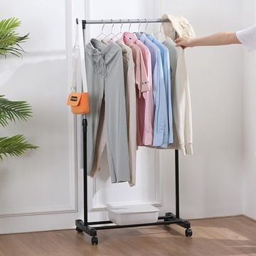 Wieszak Na Ubrania Stojak Metalowy Loftowy Na Kółkach Garderoba Podłogowa