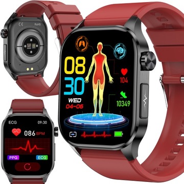 Smartwatch JG Smart JS580 POLSKIE MENU KARDIOWATCH czerwony