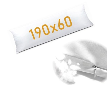Długa Poduszka do spania na boku 60x190 wałek pod plecy z regulacją 190x60