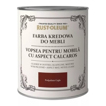 FARBA KREDOWA DO MEBLI MATOWA RUSTOLEUM CEGLANY 0,75 PODPALANA CEGŁA OUTLET