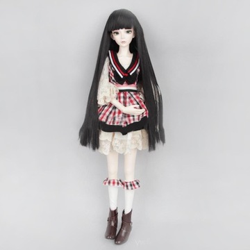 Черный длинный парик, прямые волосы /4 BJD MSD SD