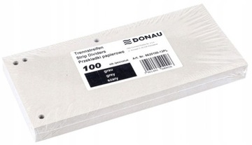 КАРТОННЫЕ ВКЛАДЫШИ DONAU 1/3 А4 235Х105ММ СЕРЫЕ