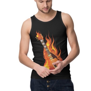 TANK TOP HORROR/ROCK BURNING ON FIRE ROCK GUITAR