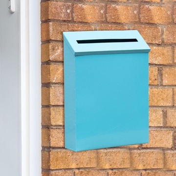 Настенный почтовый ящик Декоративный почтовый ящик Непромокаемый металлический почтовый ящик Верх синий