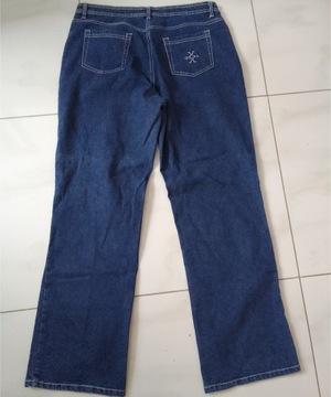 Spodnie damskie jeans Rozm.44 z elastanem, w pasie 86cm, granatowe