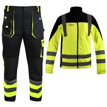 ODBLASKOWY KOMPLET UBRAŃ ROBOCZY POLAR SPODNIE 3XL